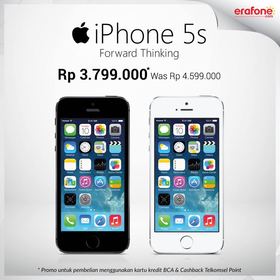 iPhone 5S Hanya Rp 3 jutaan Promo Erafone Online.